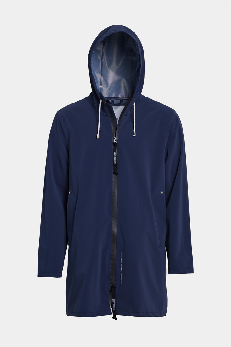 Stutterheim Stockholm Lightweight Zip Matte Raincoat Navy outlook