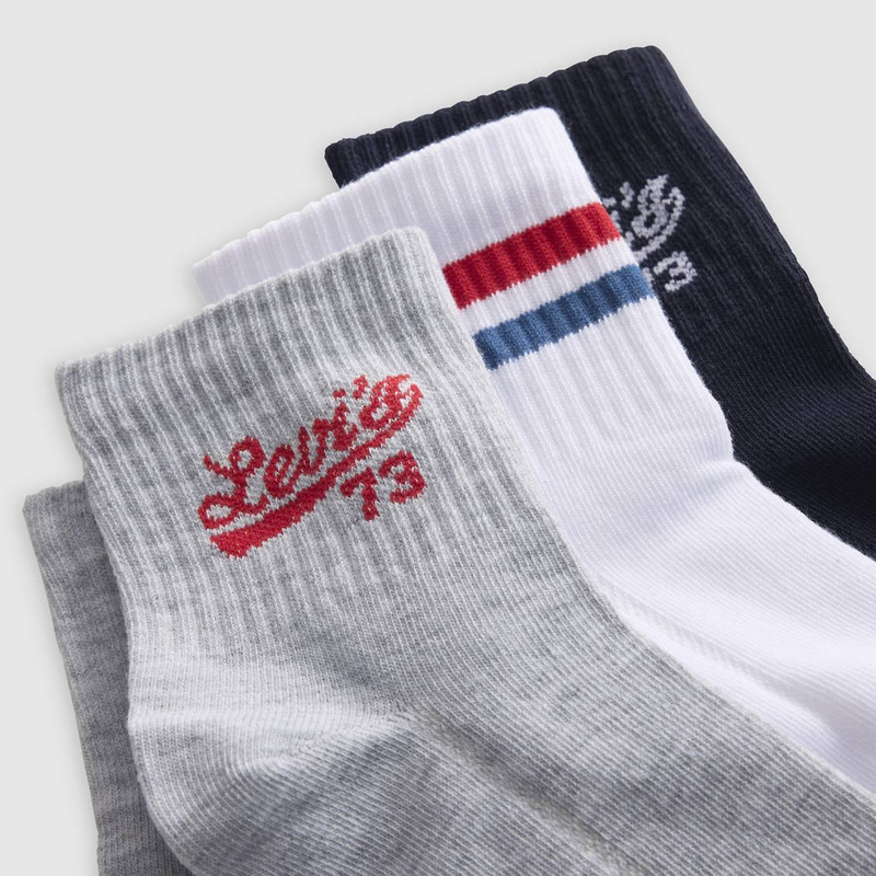 Levi's MID CUT STRIPE LOGO SOCKS (3-PACK) outlook