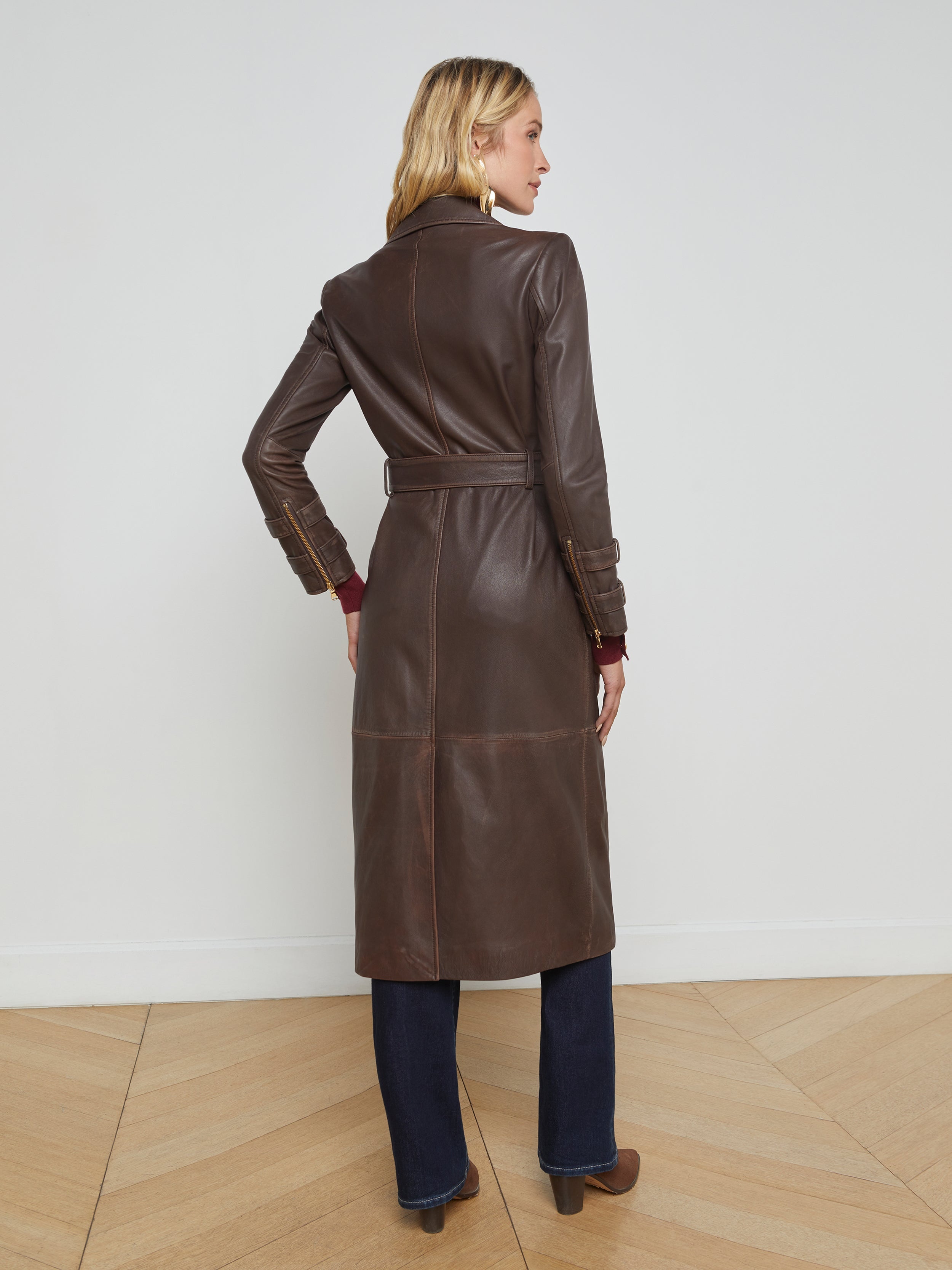 Celina Leather Trench Coat - 6
