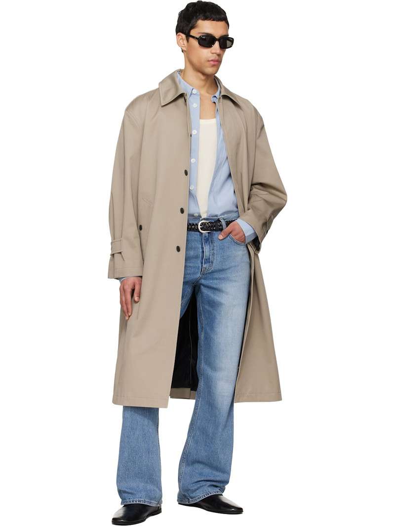 Tonywack Beige Cotton Twill Single-Breasted Over Coat outlook