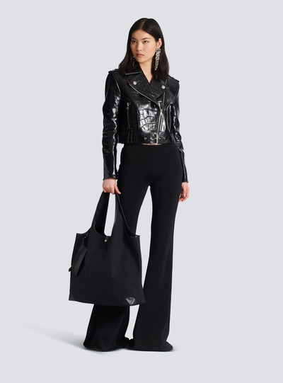 Balmain Canvas and leather Grocery Bag outlook