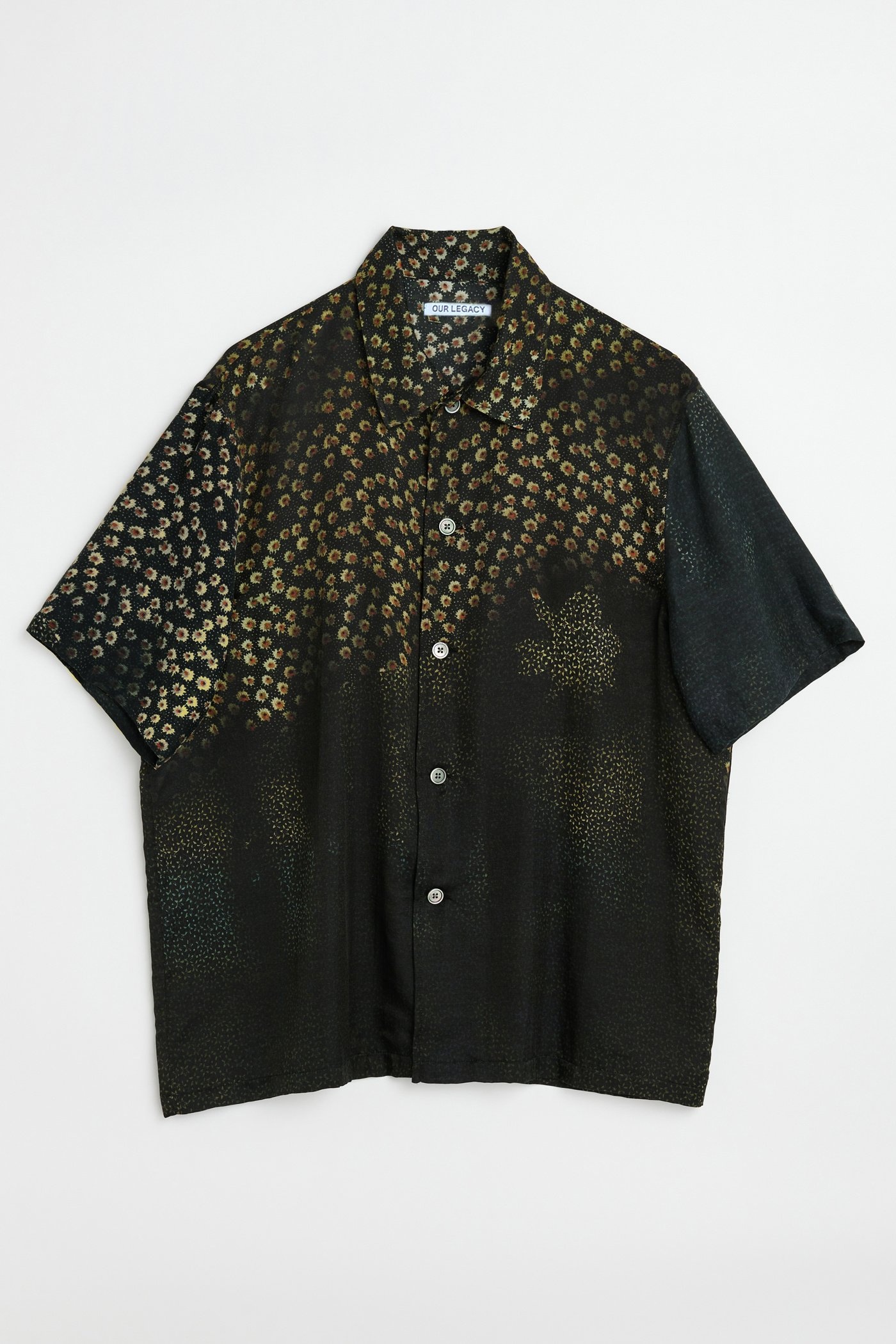 Box Shirt Shortsleeve Dark Flower Print - 1