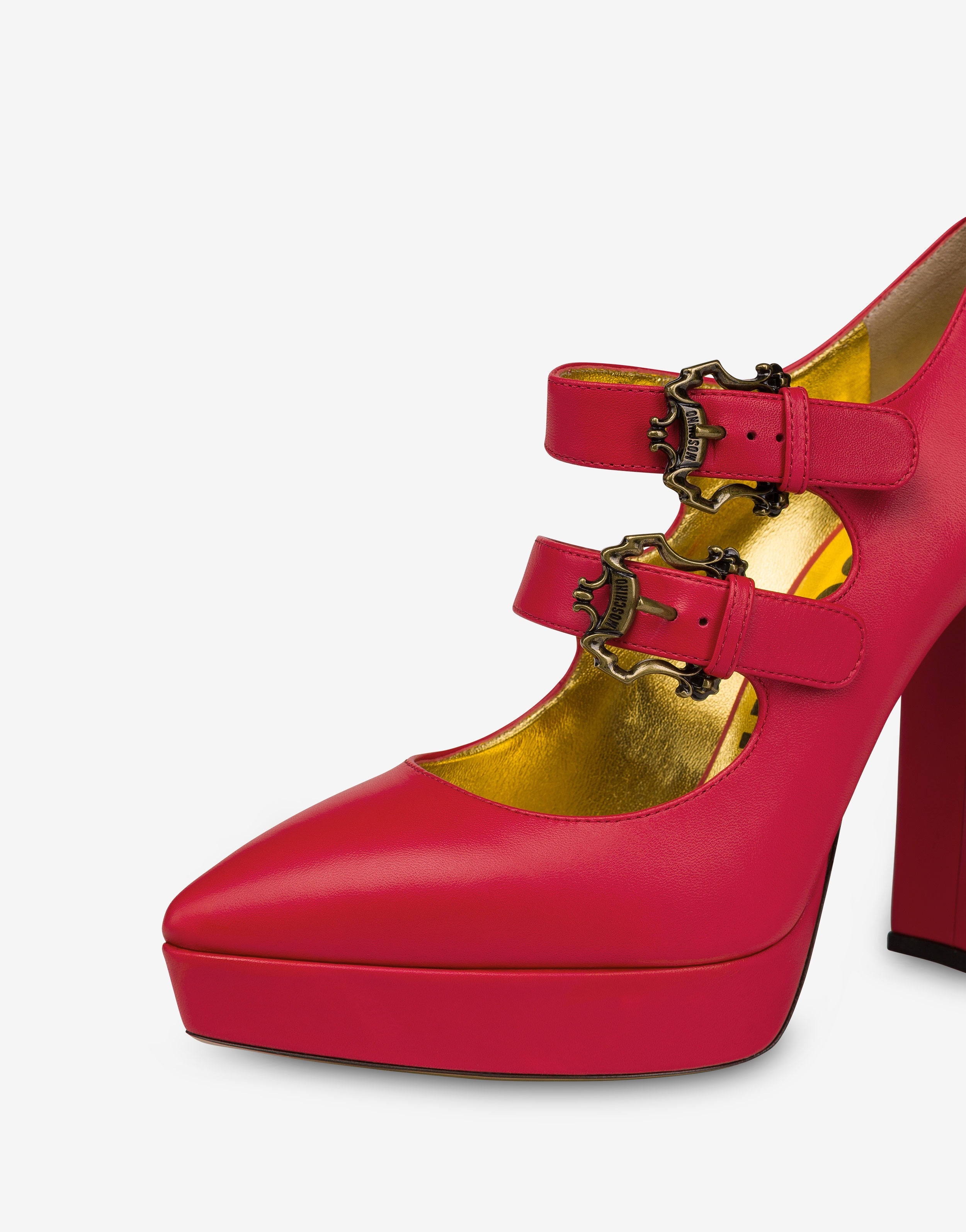 BAROQUE BUCKLES CALFSKIN PUMPS - 4