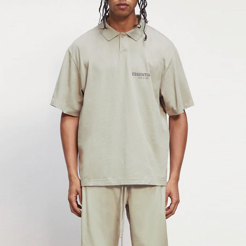 ESSENTIALS Fear of God Essentials FW20 Logo Polo Shirt 'Moss' FOG-FW20-297 outlook