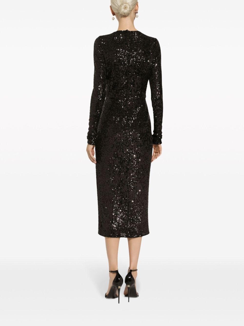 sequin-embellished V-neck minidress - 4