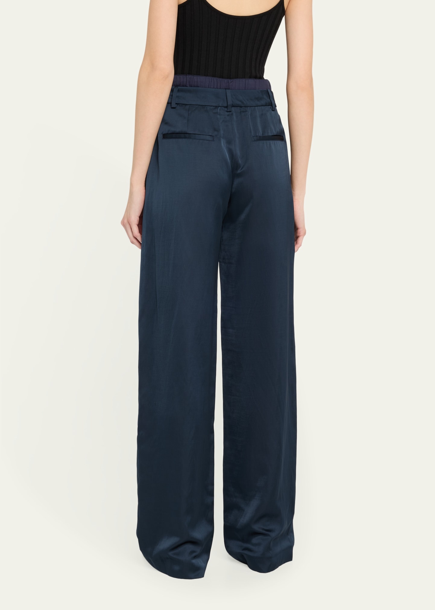 Mid-Rise Double Waistband Pants - 3