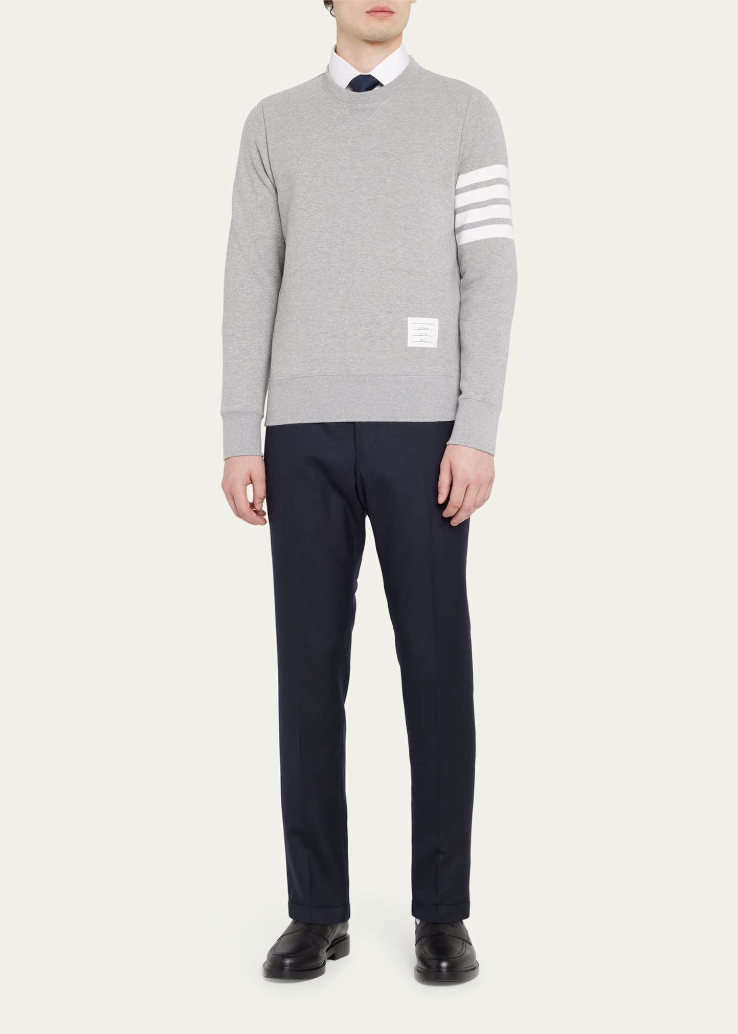 Slim-Leg Flannel Trousers, Medium Gray - 2