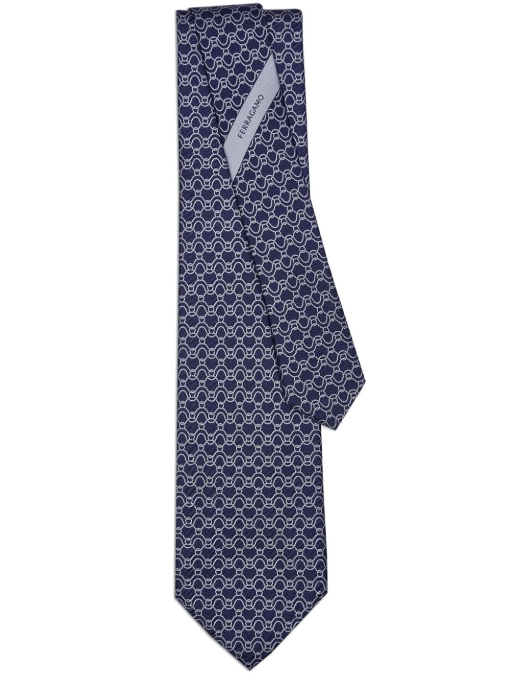 Wave-print silk tie - 1