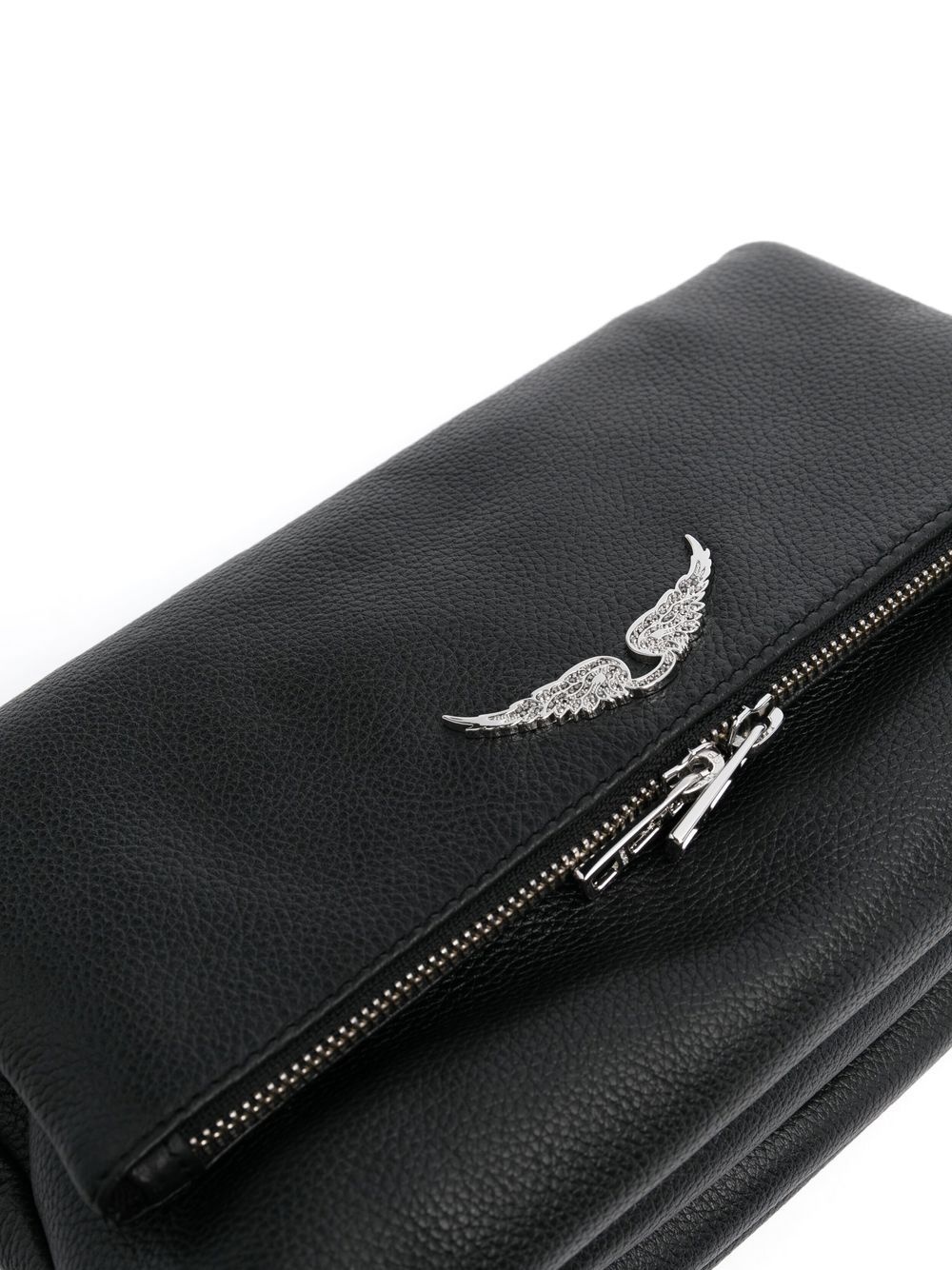 logo-plaque leather shoulder bag - 4