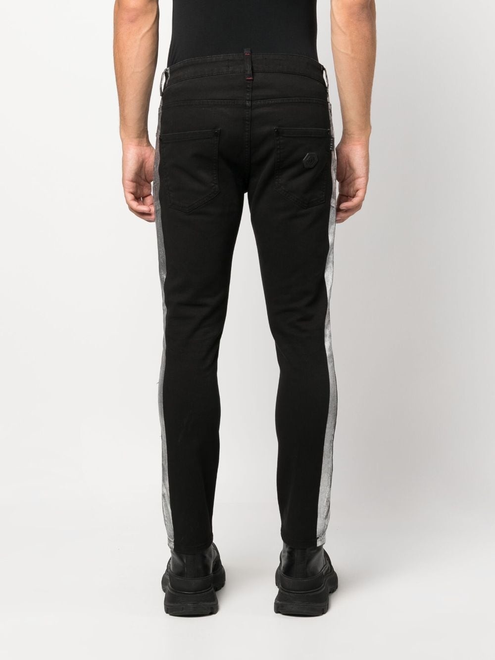 stripe-detail skinny jeans - 4