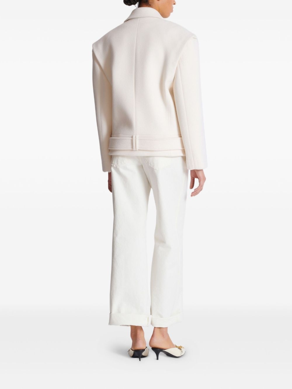 cropped cashmere reefer jacket - 4