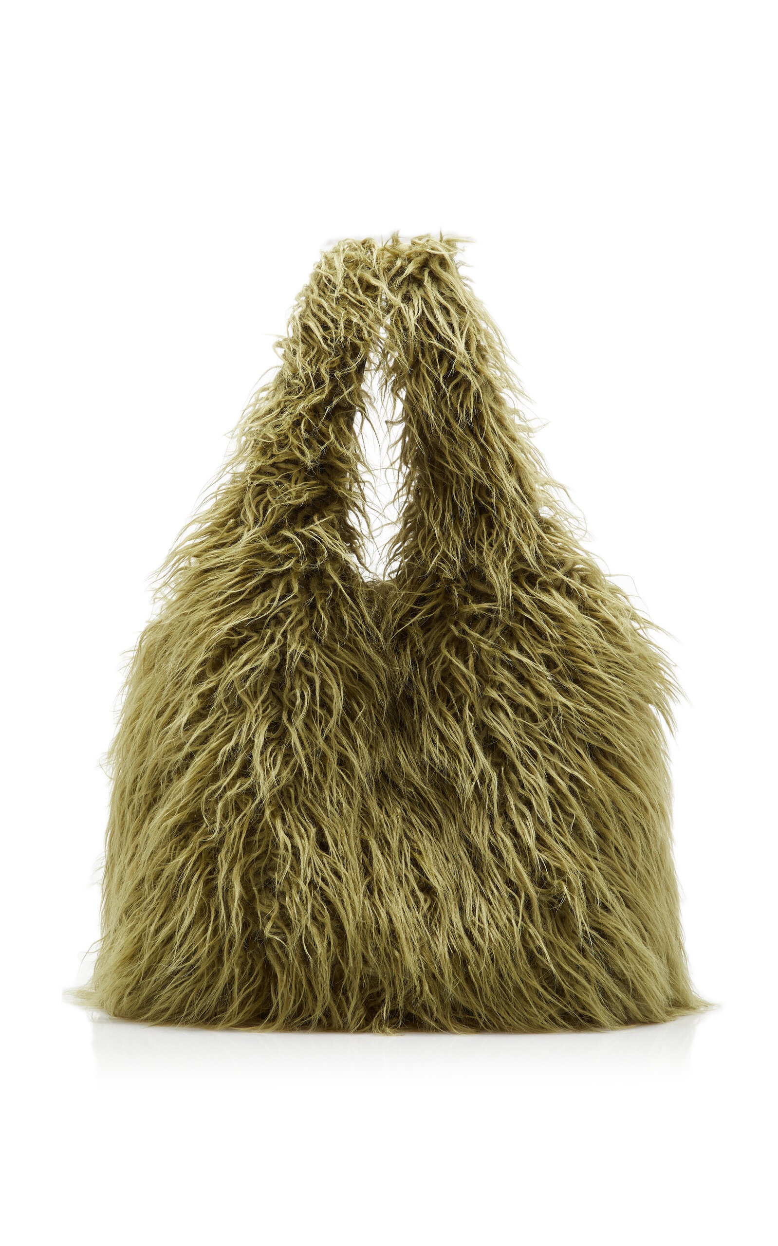 Faux Fur Tote green - 1