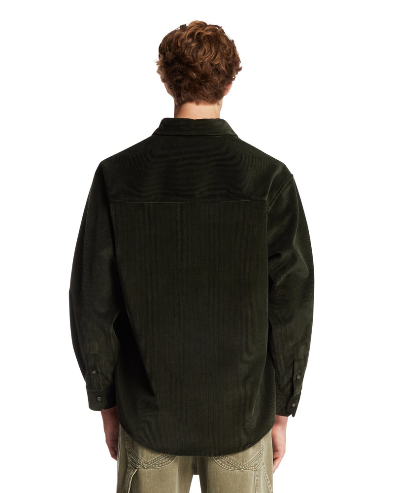 Green Ribbed Cotton Shirt 3