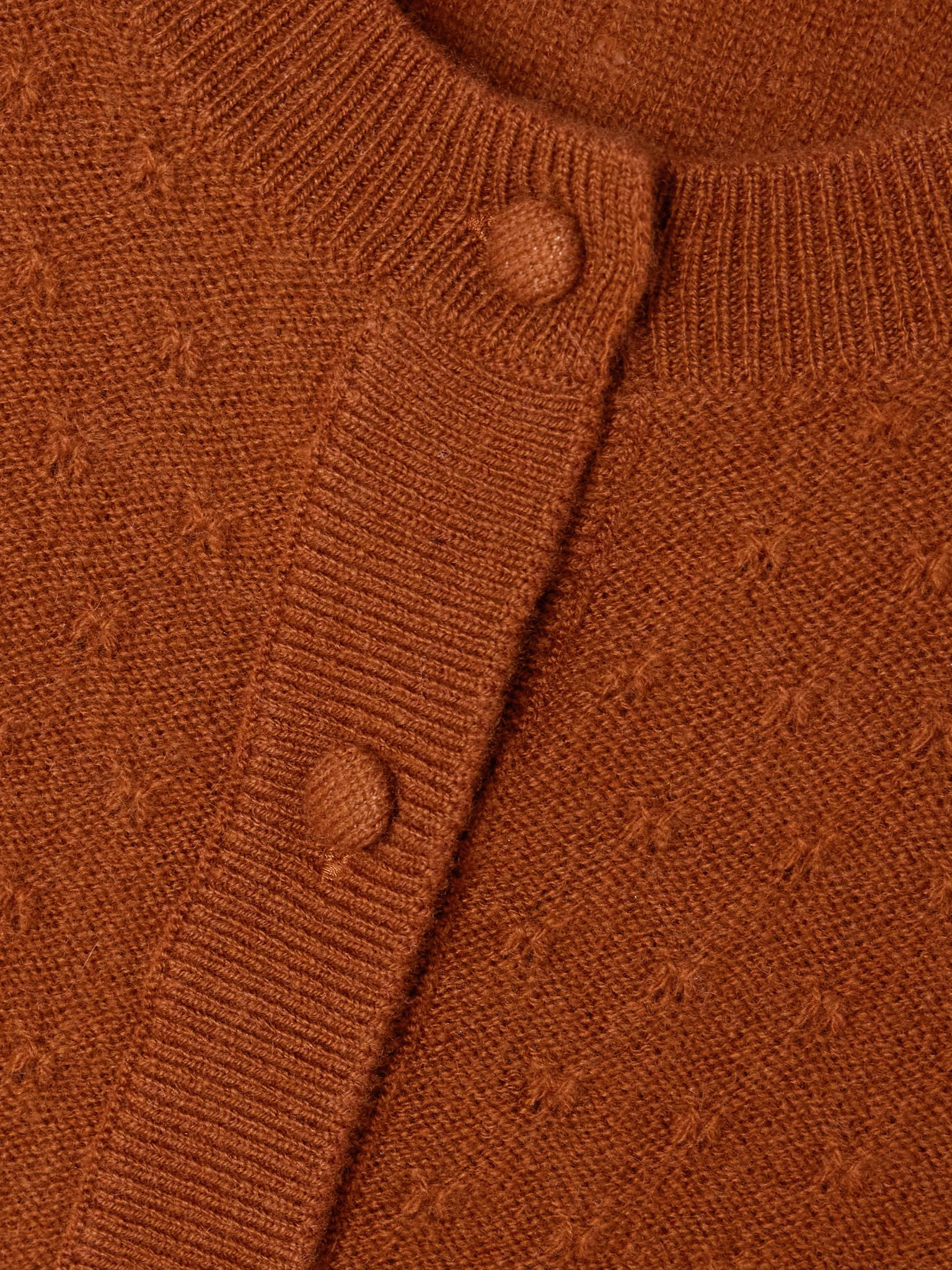 Pointelle-knit cashmere cardigan Brown - 4