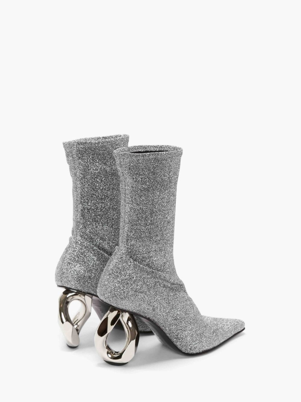 CHAIN HEEL ANKLE SOCK BOOTS - 3