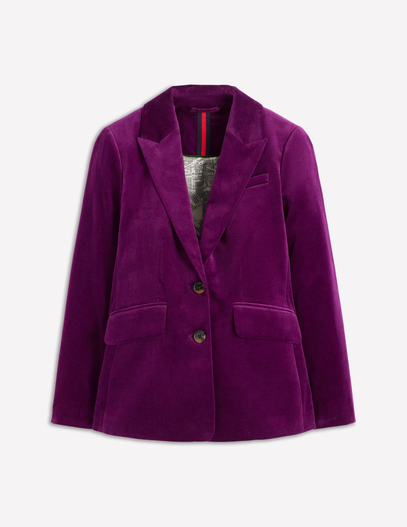 Stamford Velvet Blazer-Plum Jam 1