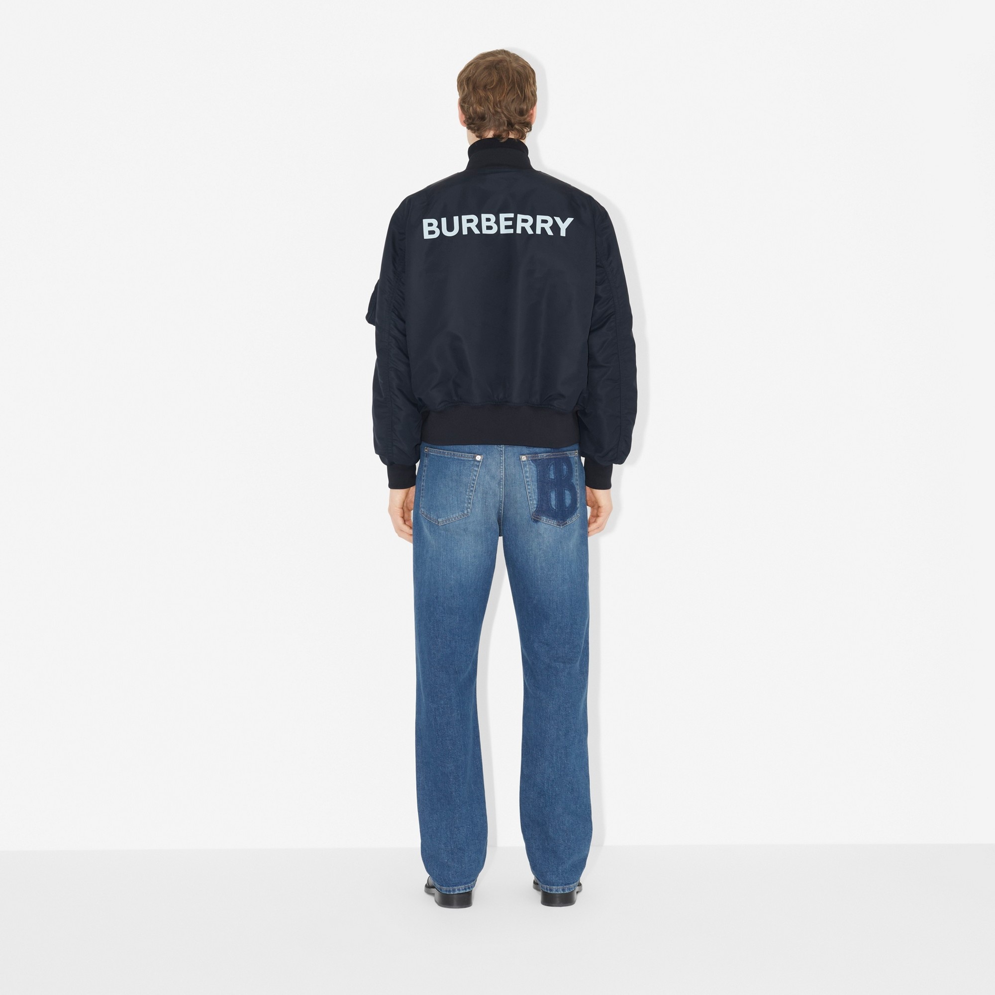 Logo Print Nylon Bomber Jacket - 4