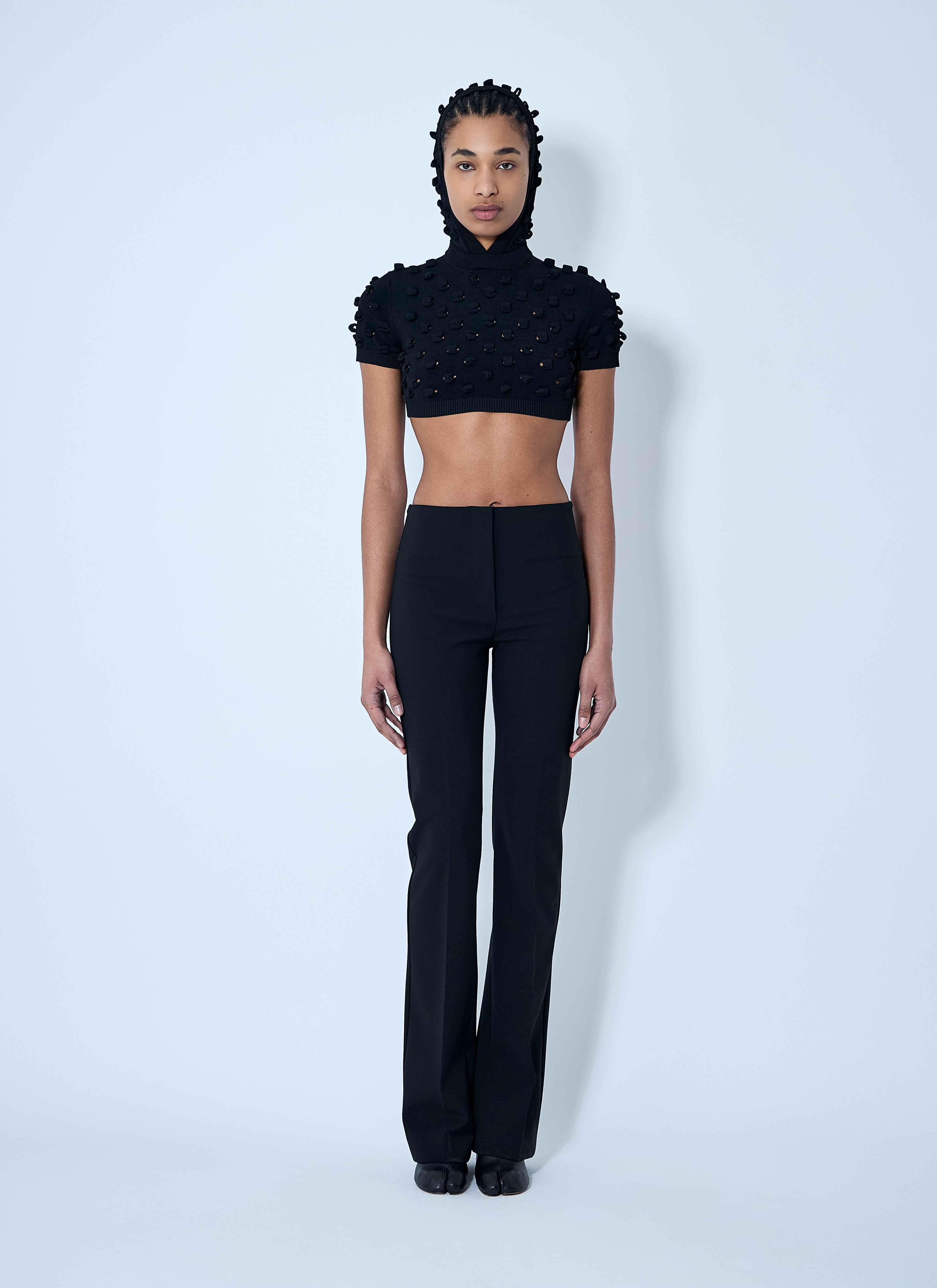 Sportmax Women Hooded Open-Knit Crop Top - 2