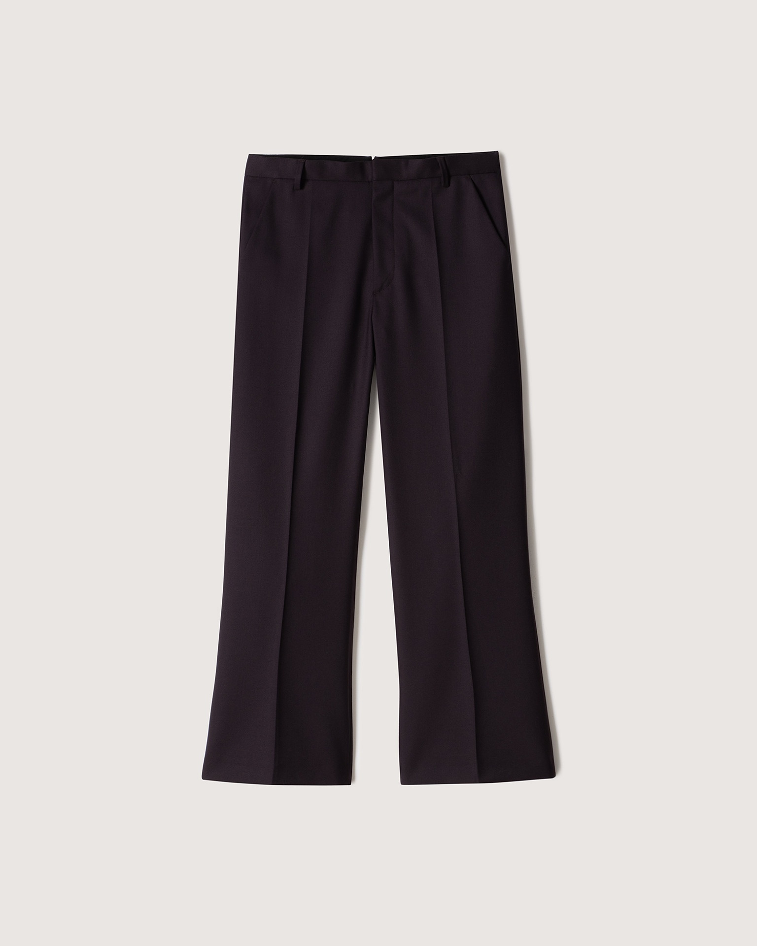 ADDEN - Twill cropped flared pants - Aubergine - 4