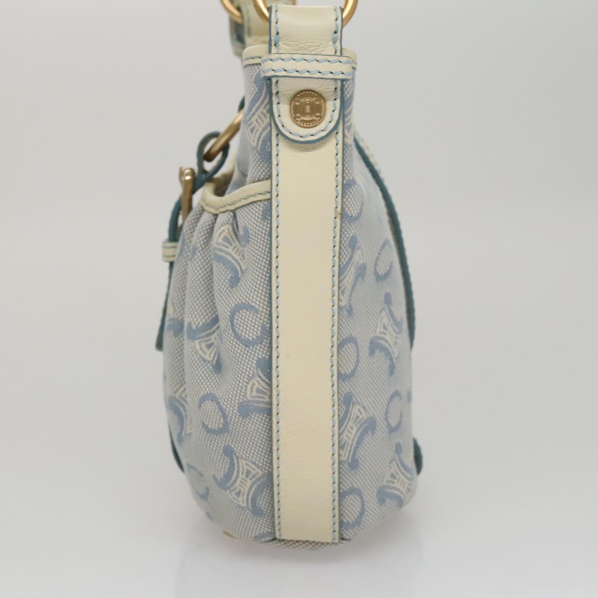 CELINE C Macadam Canvas Shoulder Bag Light Blue - 3