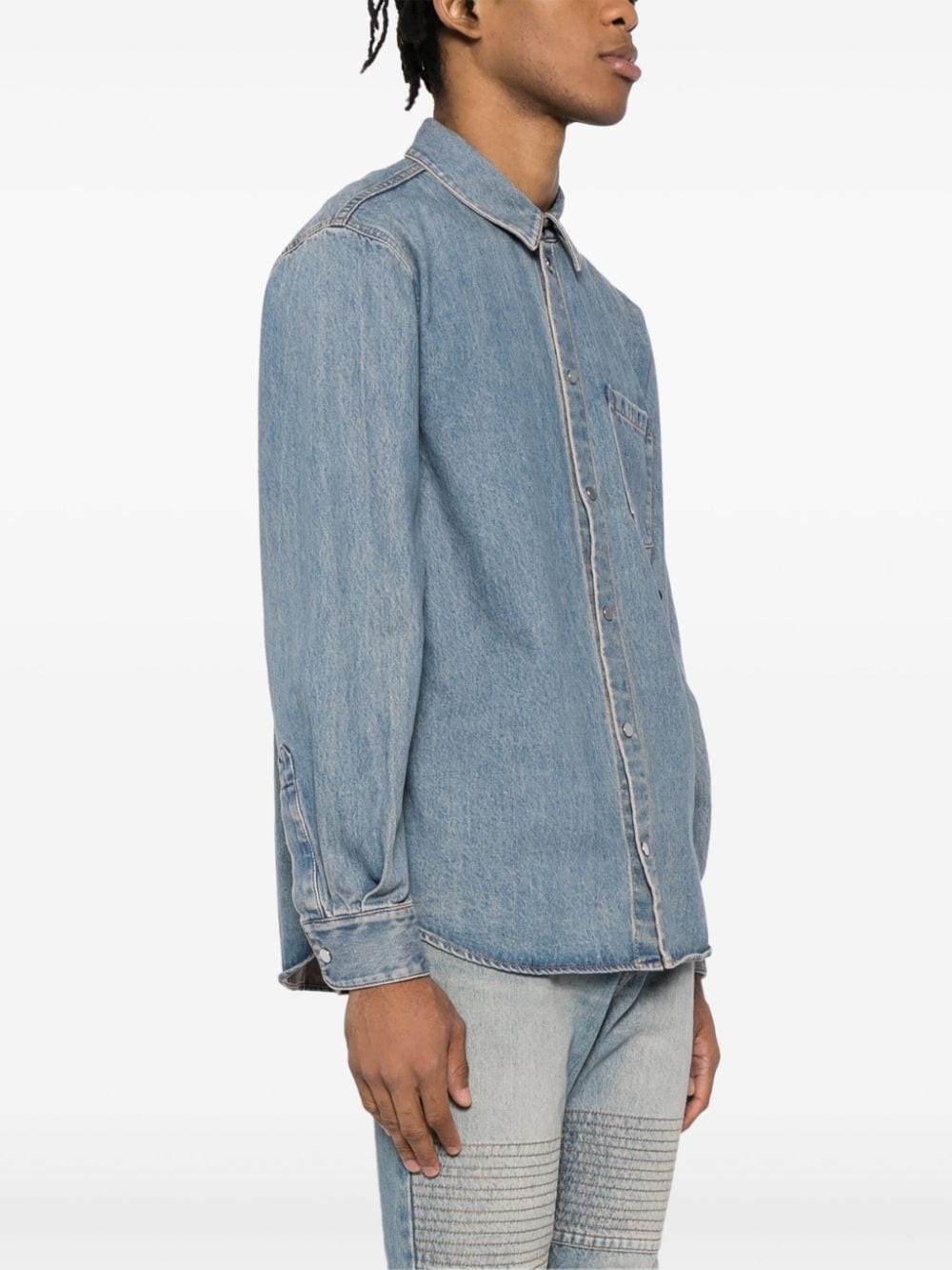 Curved denim shirt - 3