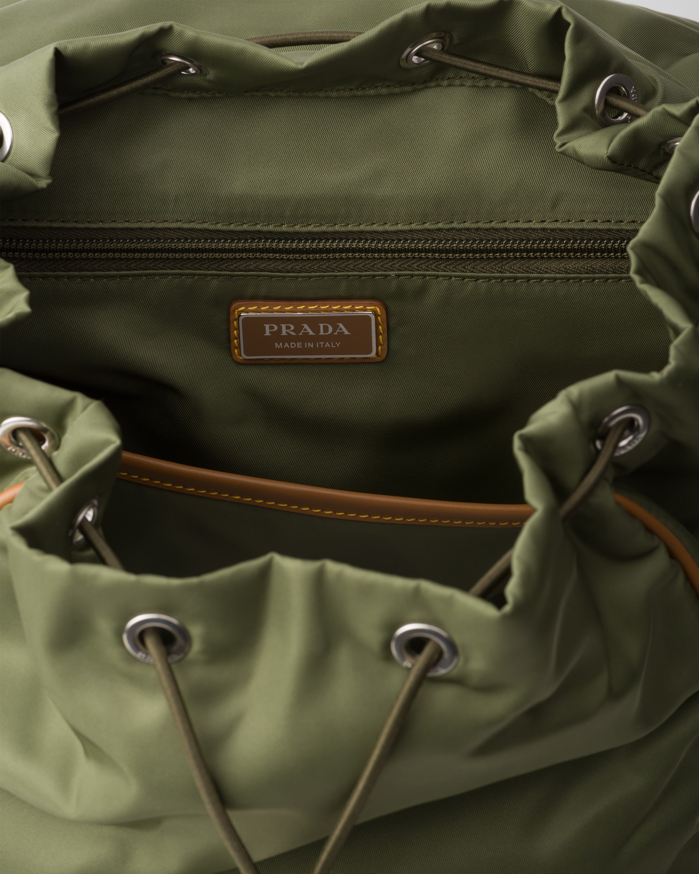 Re-Nylon and leather backpack - 4