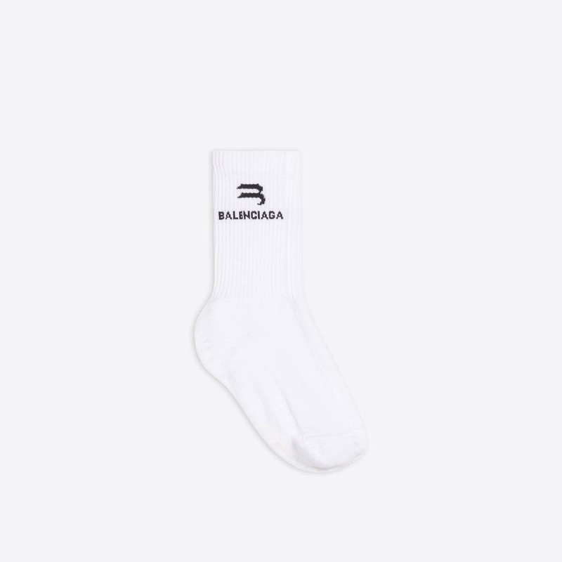 Women's Sporty B Tennis Socks in White 1