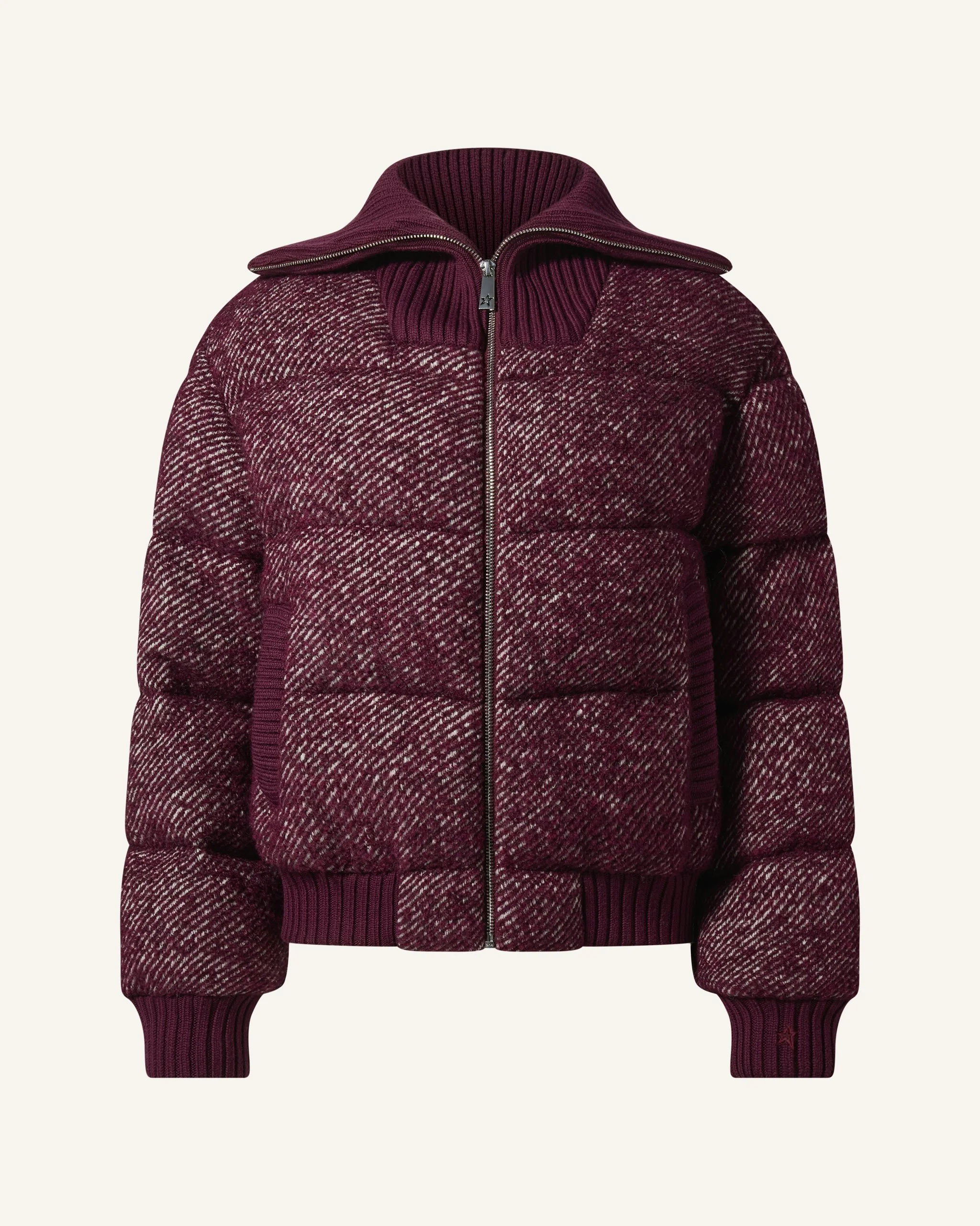 Bouclé Wool Bomber Down Jacket - 1