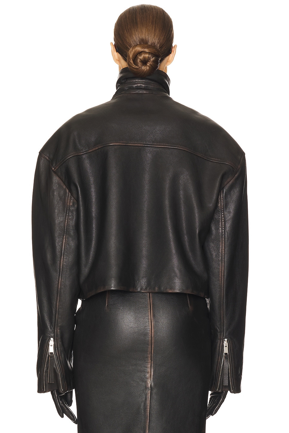 The Leather Oversized Moto Jacket - 3