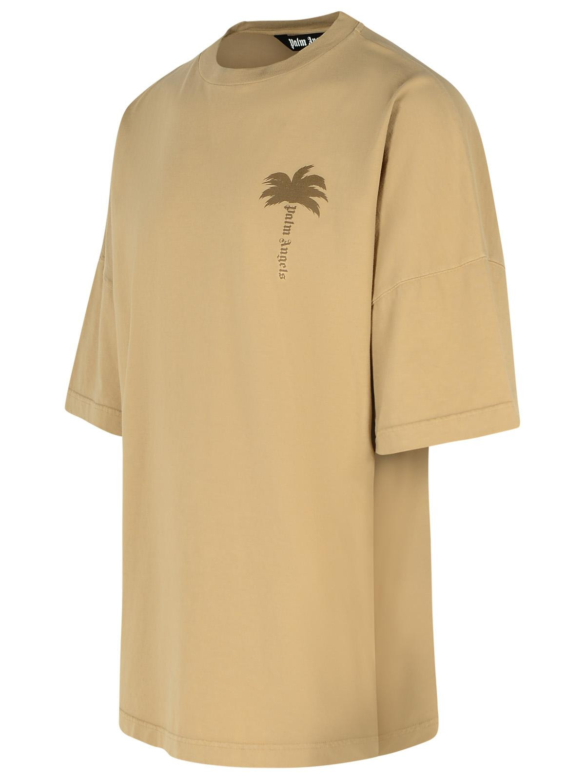 Palm Angels Beige Cotton T-Shirt Men - 2