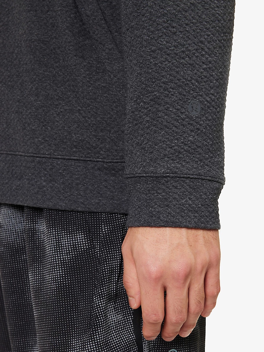 Slip-pocket regular-fit stretch cotton-blend hooded sweatshirt - 5