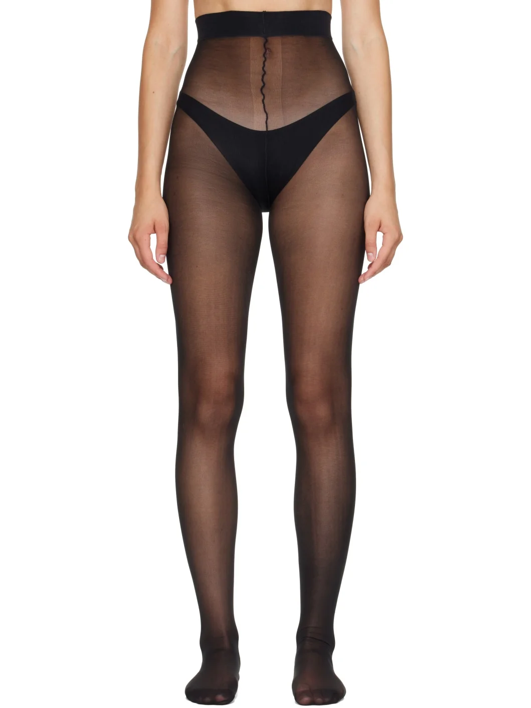 Black Logo Push-Up Tights - 1