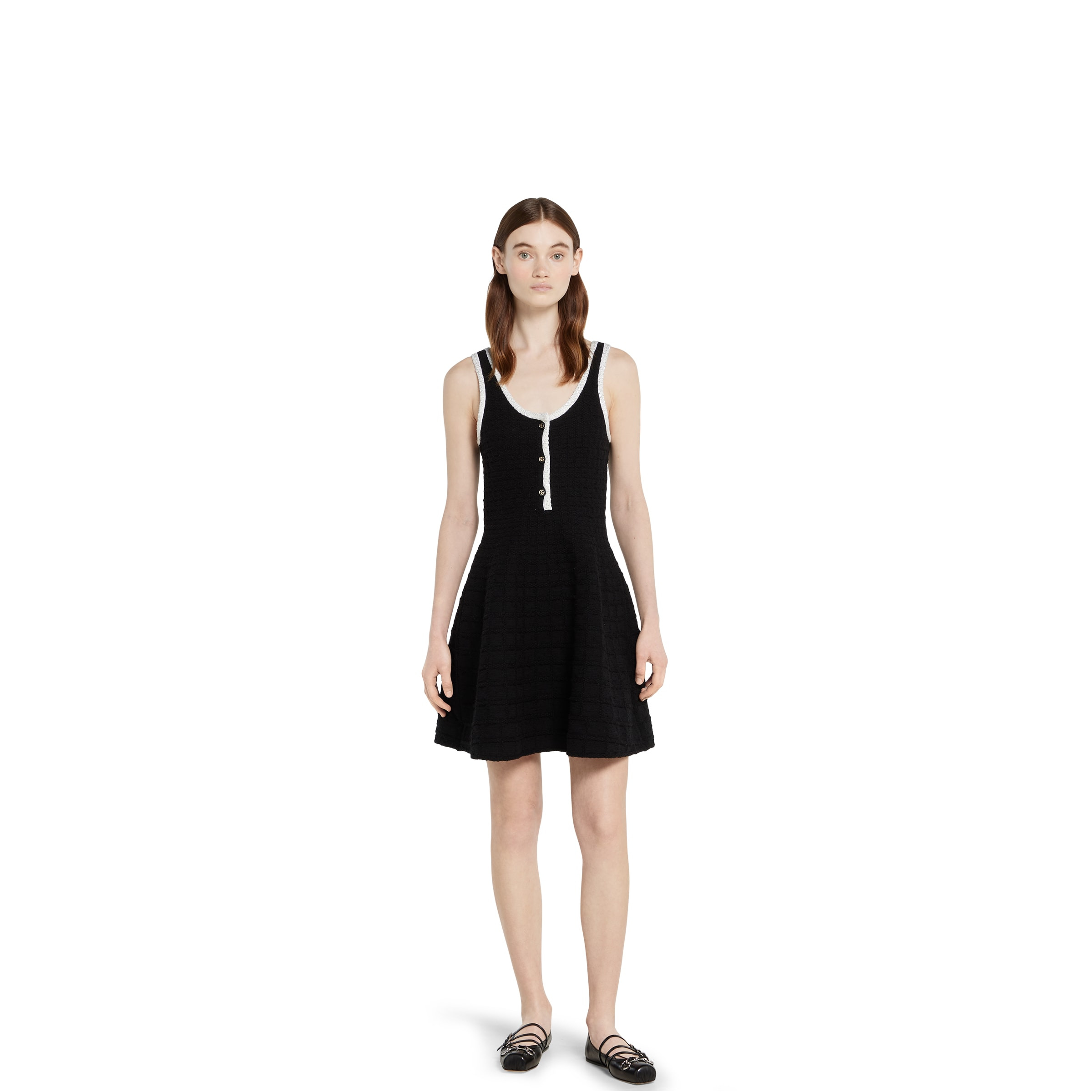Tweed wool dress with embroidery - 3