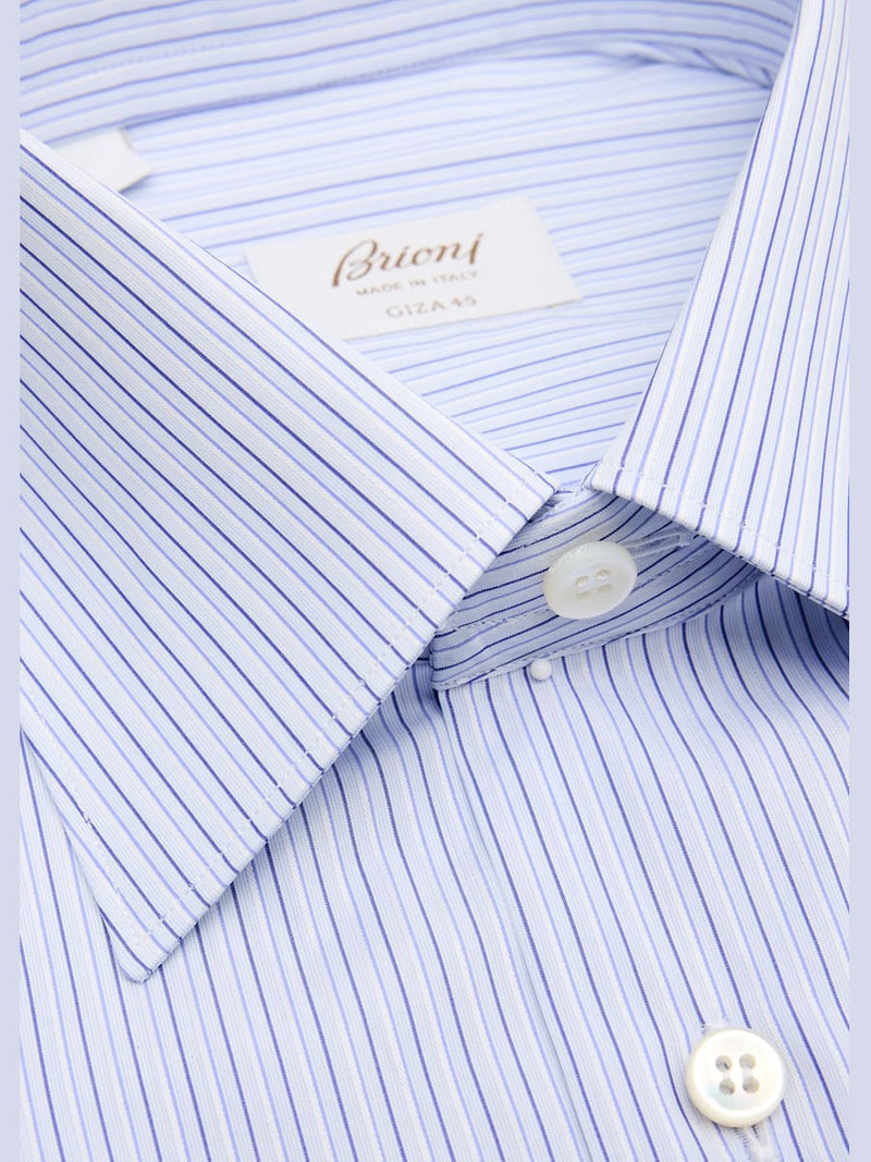 Brioni Men's Giza 45 Cotton Multi-Stripe Dress Shirt outlook