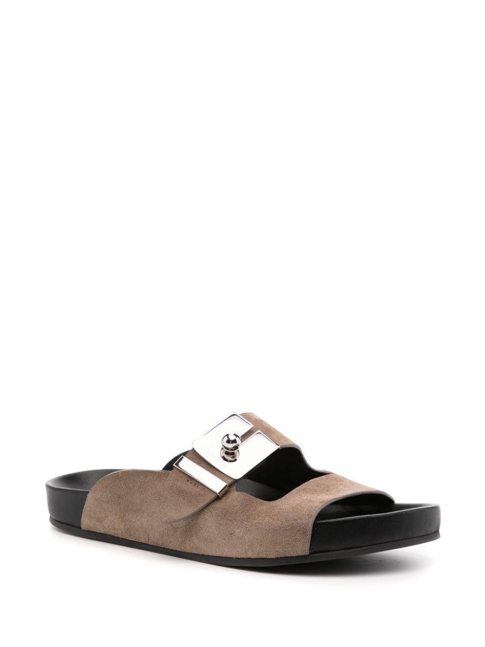 side-buckle leather sandals - 2