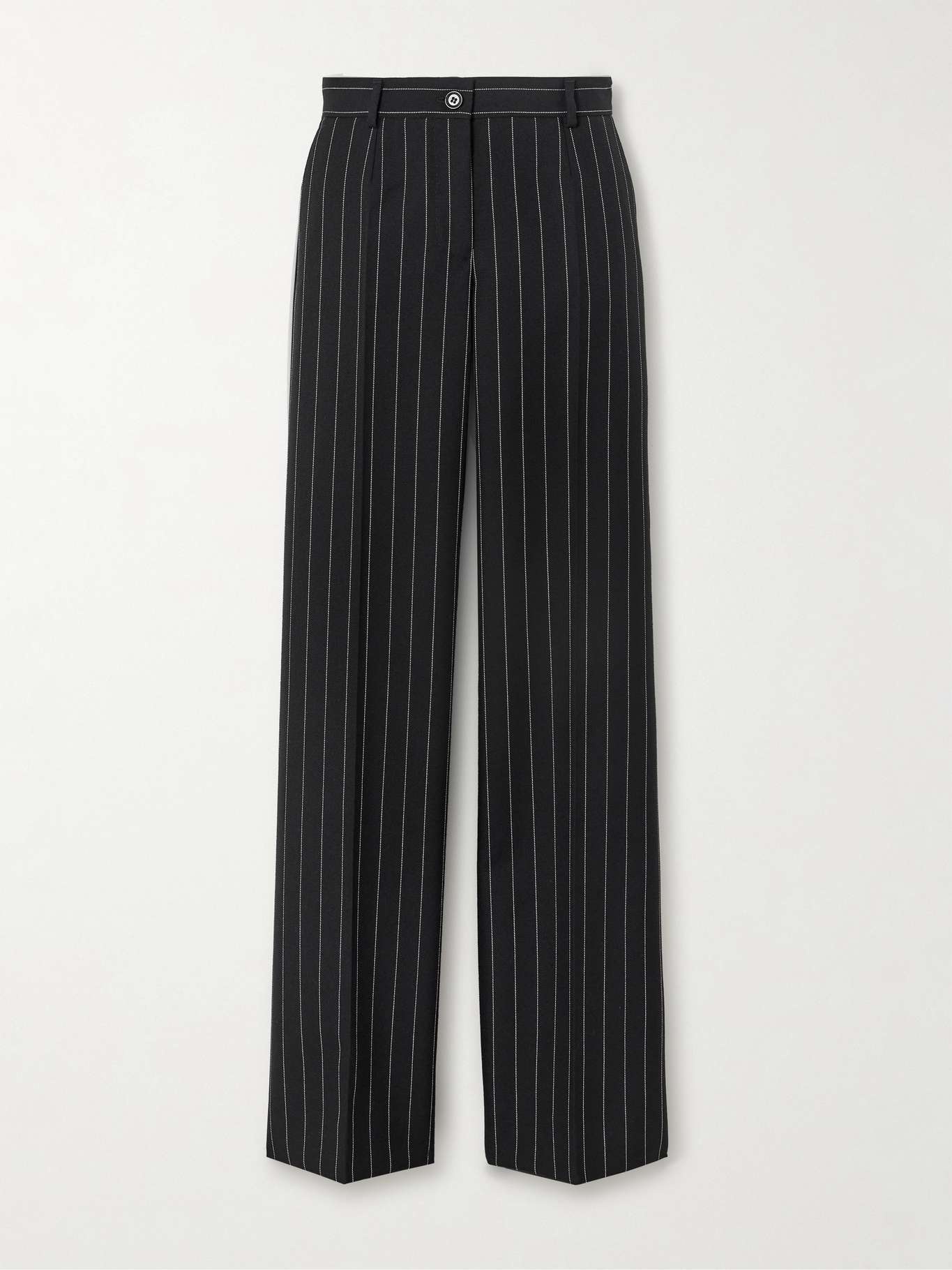 Pinstriped wool wide-leg pants - 1