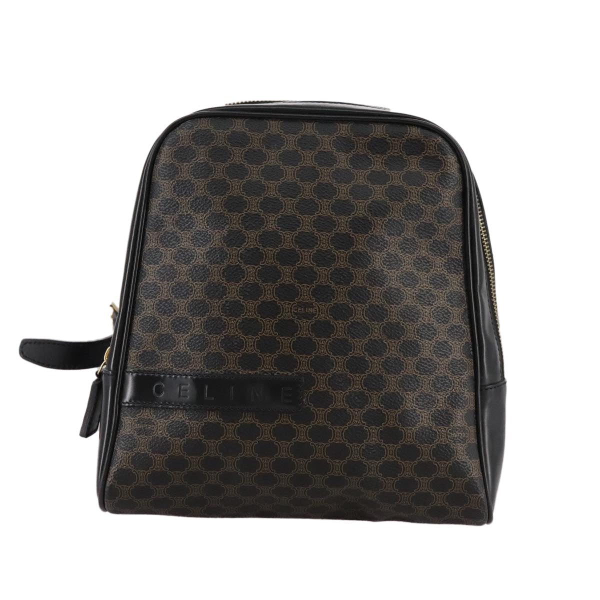 CELINE Macadam Canvas Backpack Pvc Leather Black Silver - 13