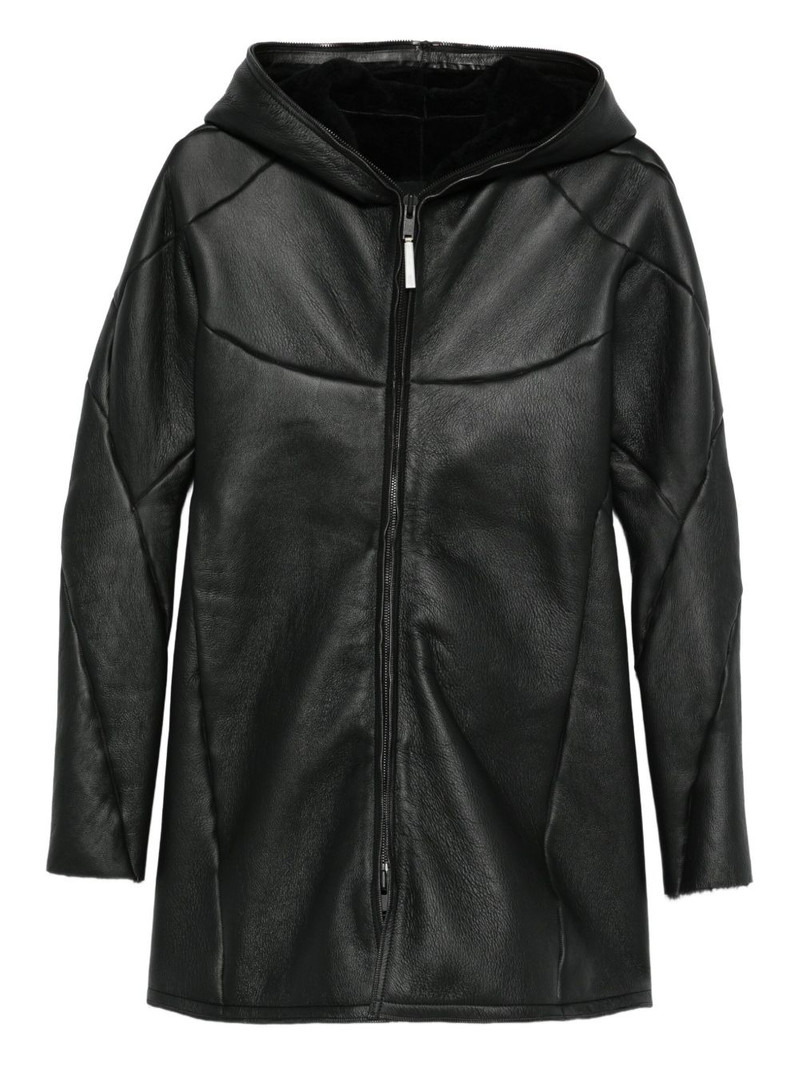 hooded panelled coat 1