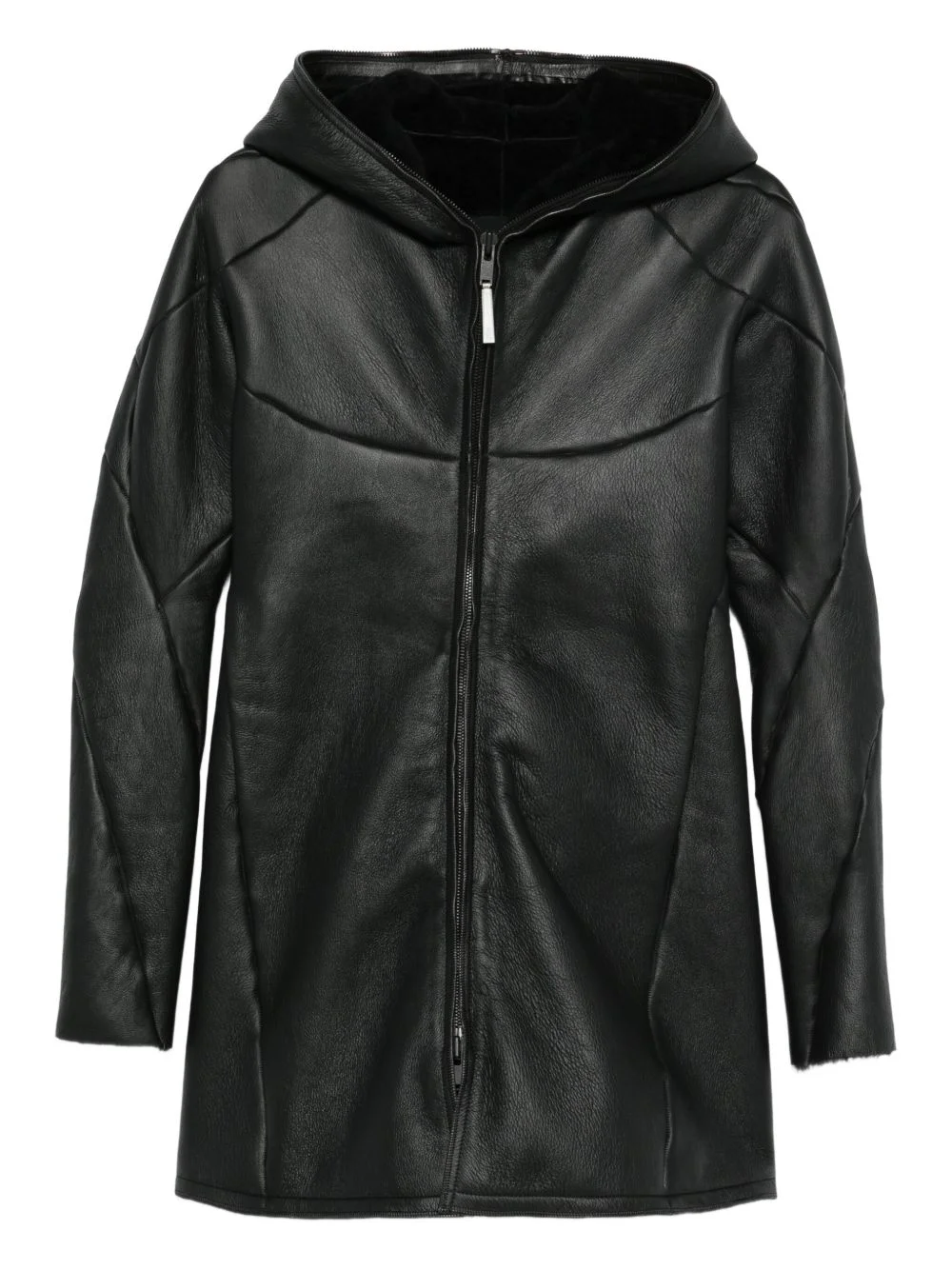 hooded panelled coat - 1