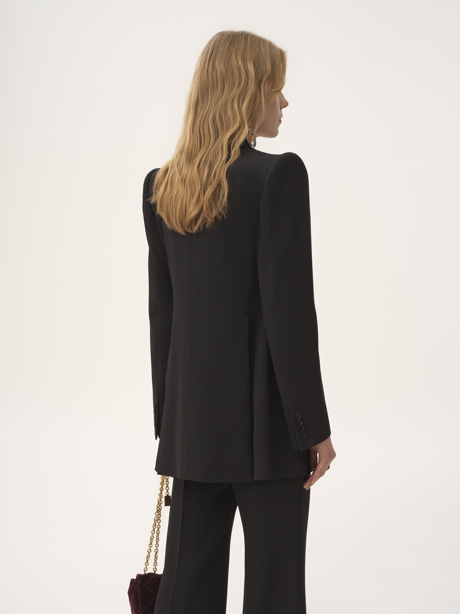 DOUBLE-BREASTED TAILORED JACKET IN A CRÊPE MIX - 5
