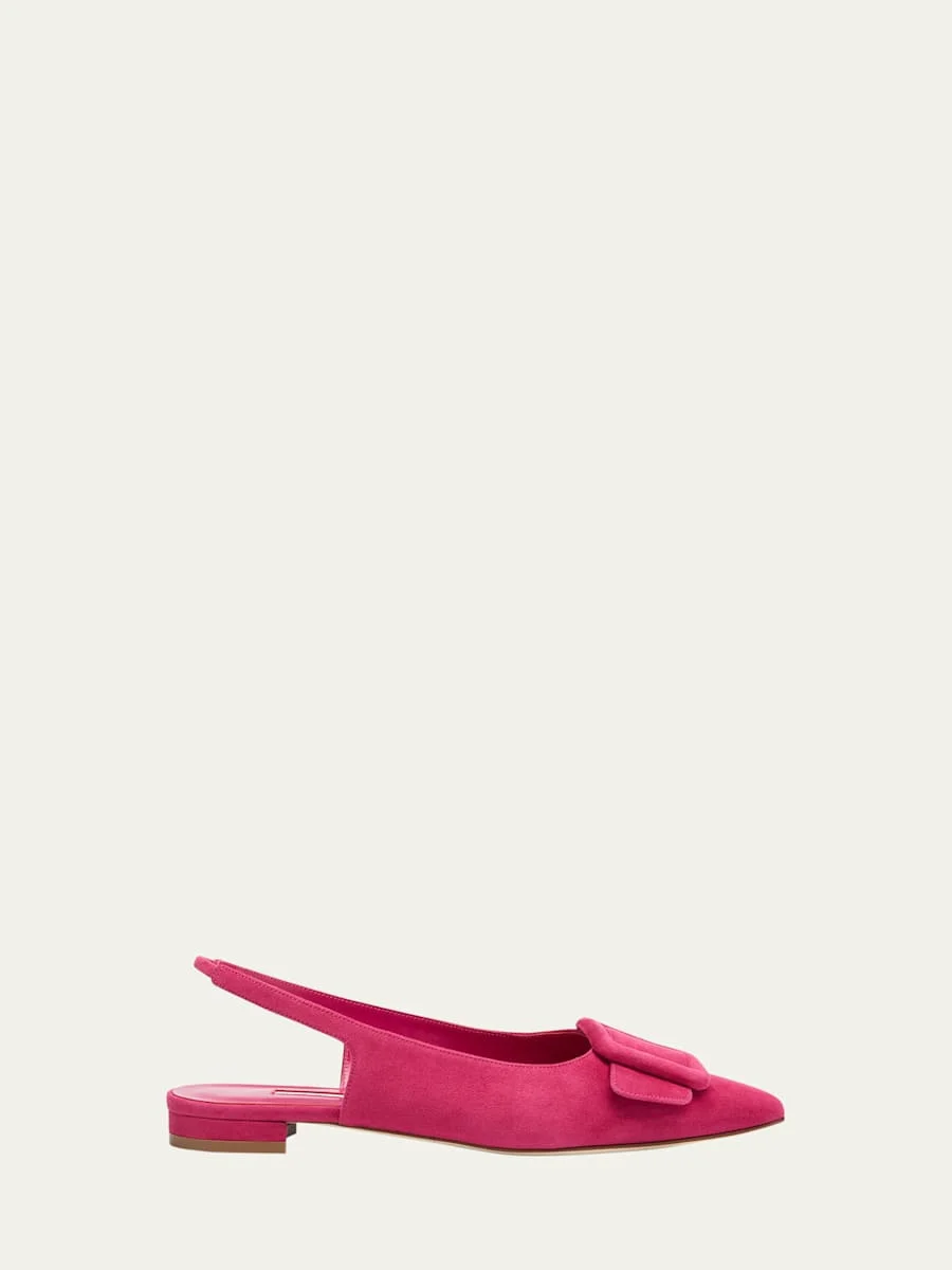 Maylura Suede Slingback Ballerina Flats - 1