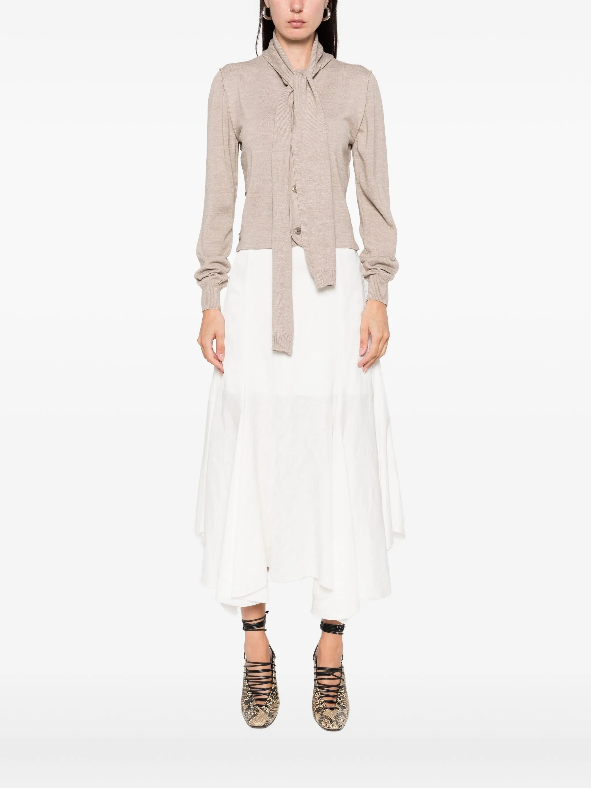 tied-neck button-detail top - 6