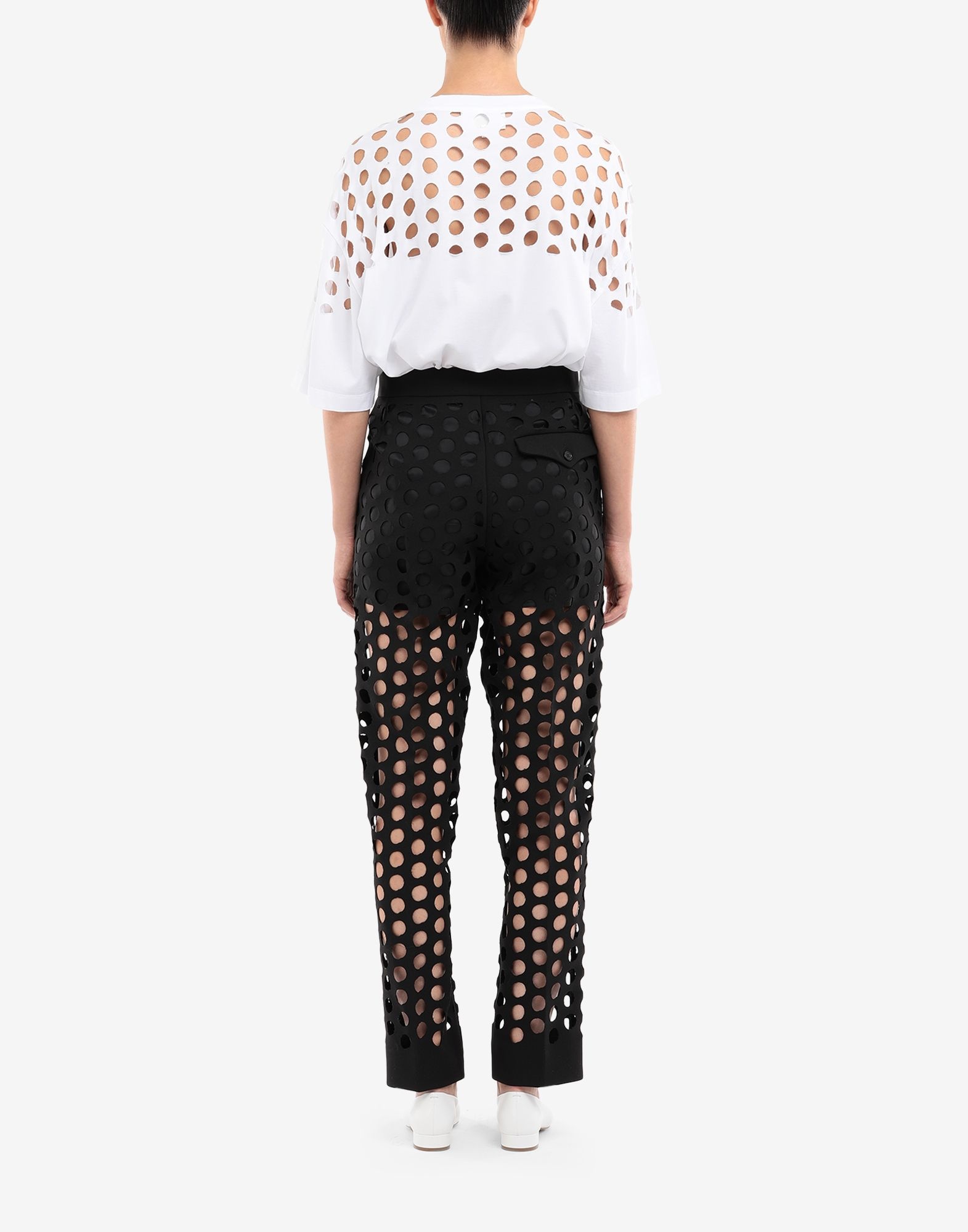 All-over punched hole trousers - 4