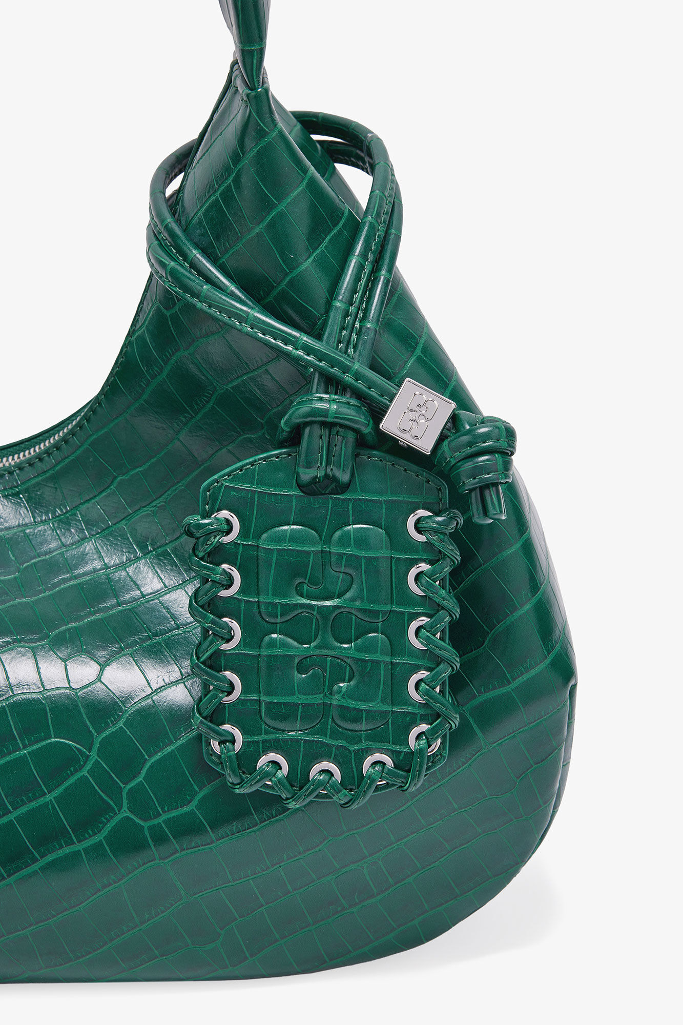 GREEN CROCO MEDIUM HOBO BAG - 3