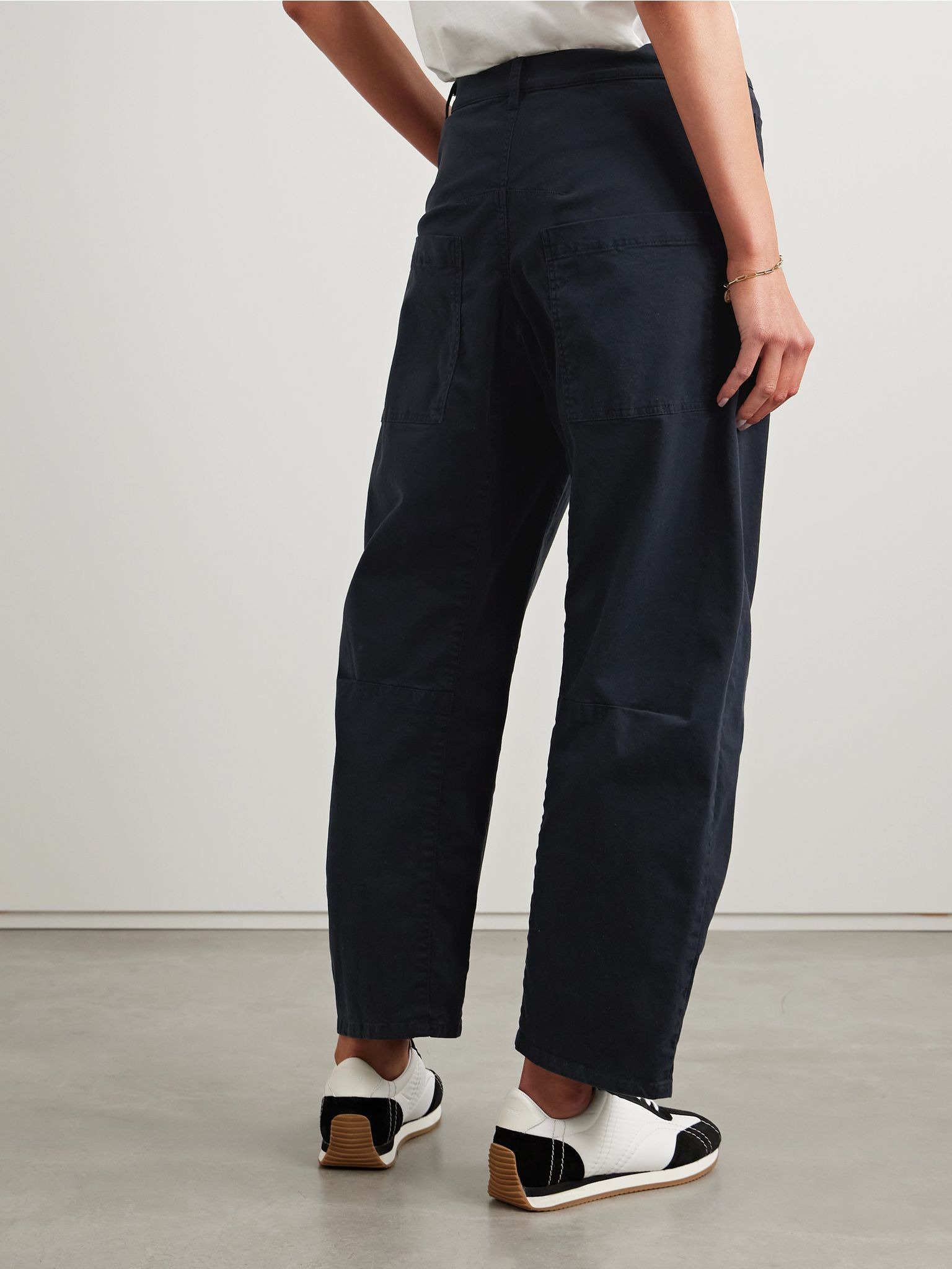 Emerson cotton-blend twill tapered pants Navy - 4
