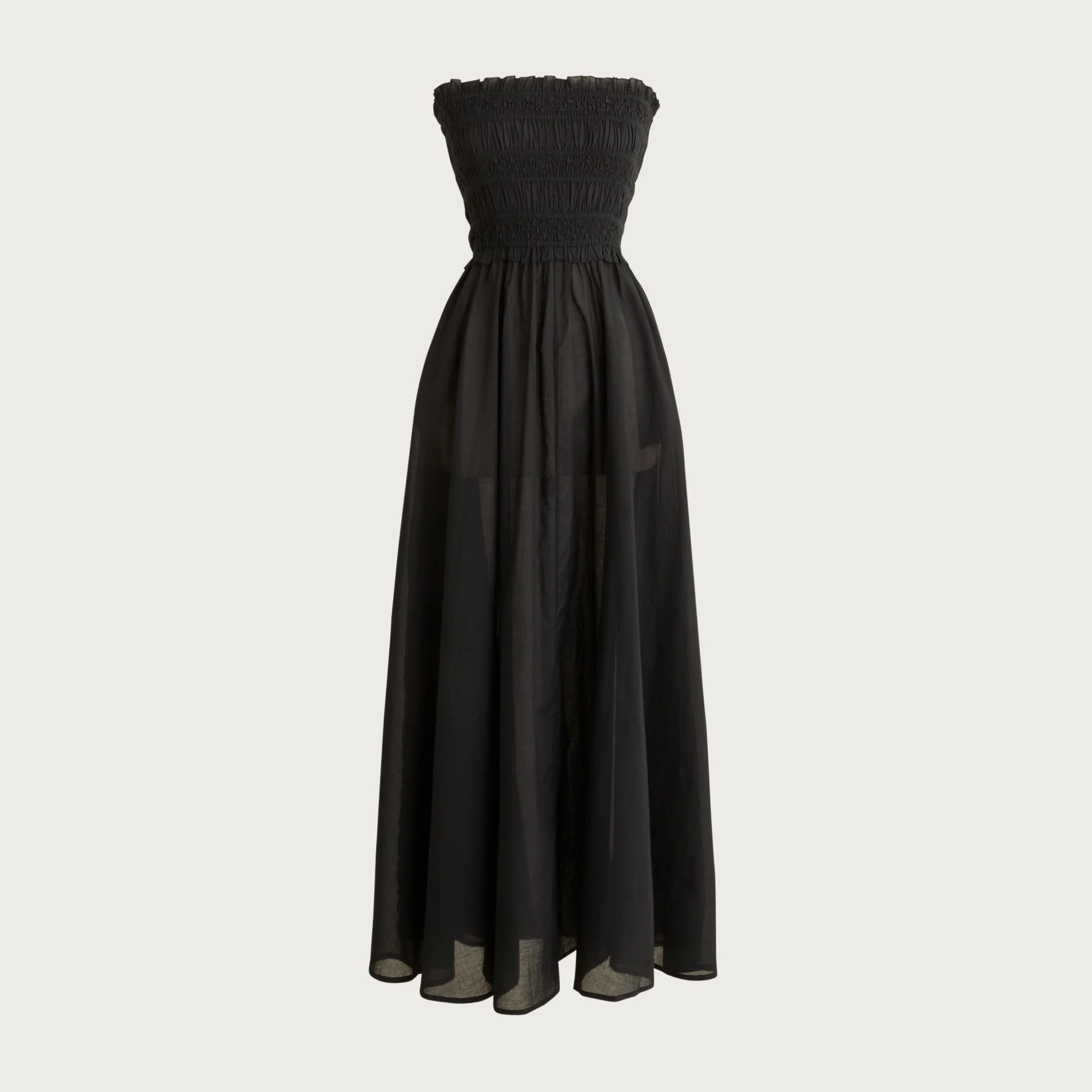 Smocked maxi dress in cotton voile - 1