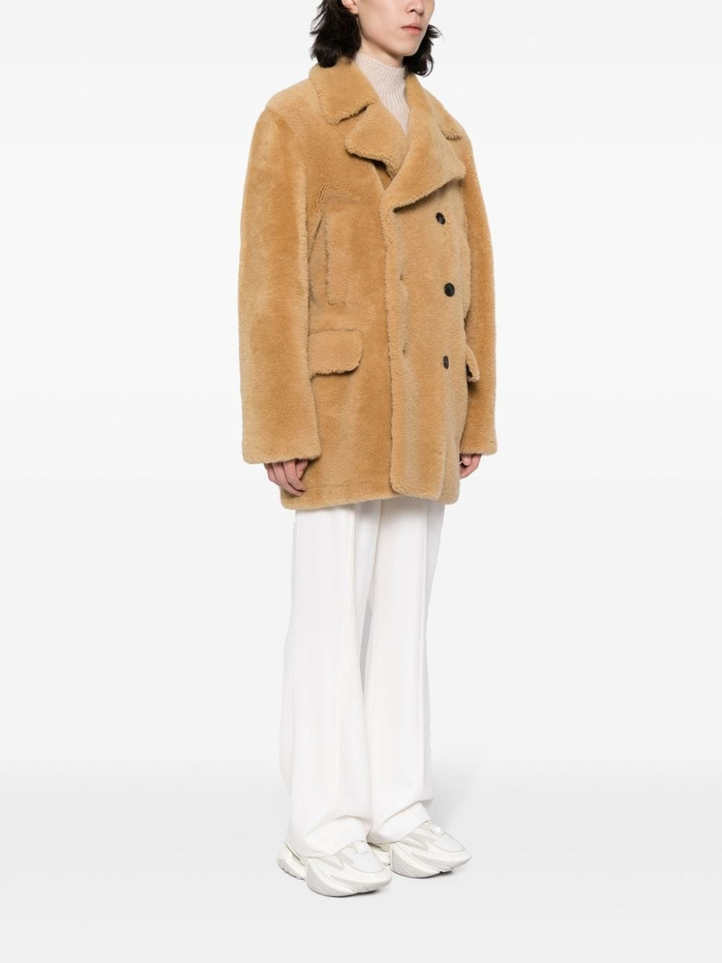 double-breasted shearling coat 3