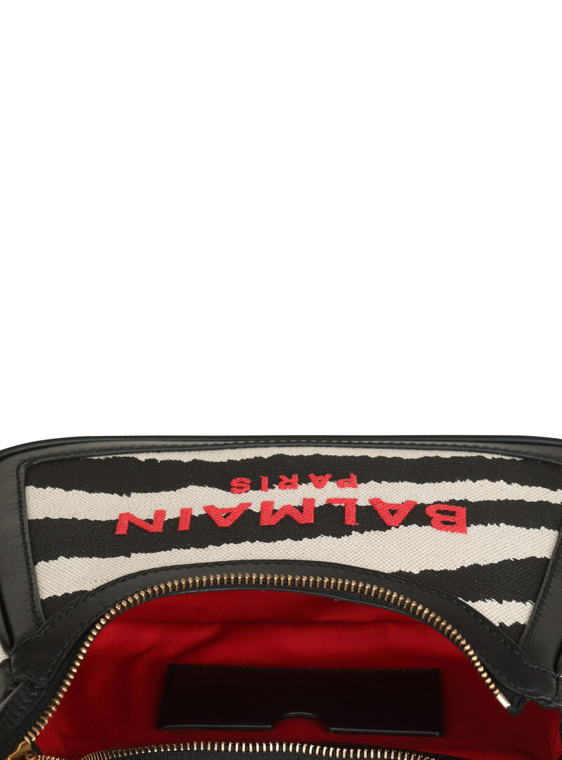 B-Army zebra print canvas bag with leather inserts 5