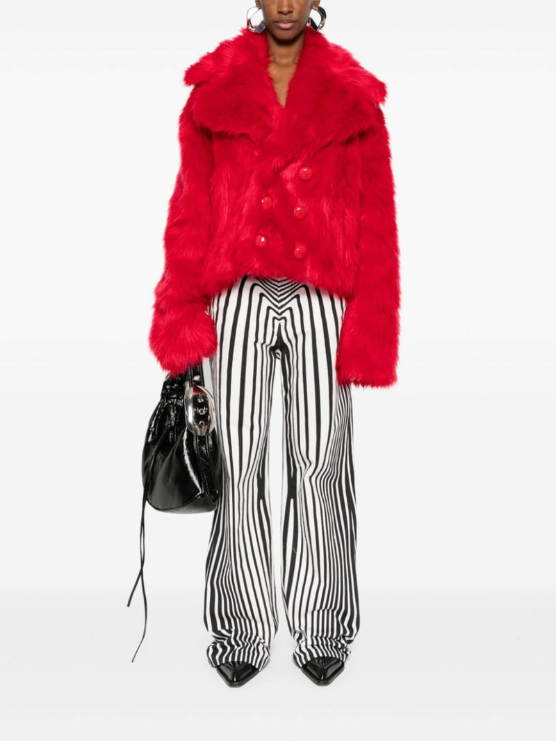 DSQUARED2 double-breasted faux-fur jacket outlook