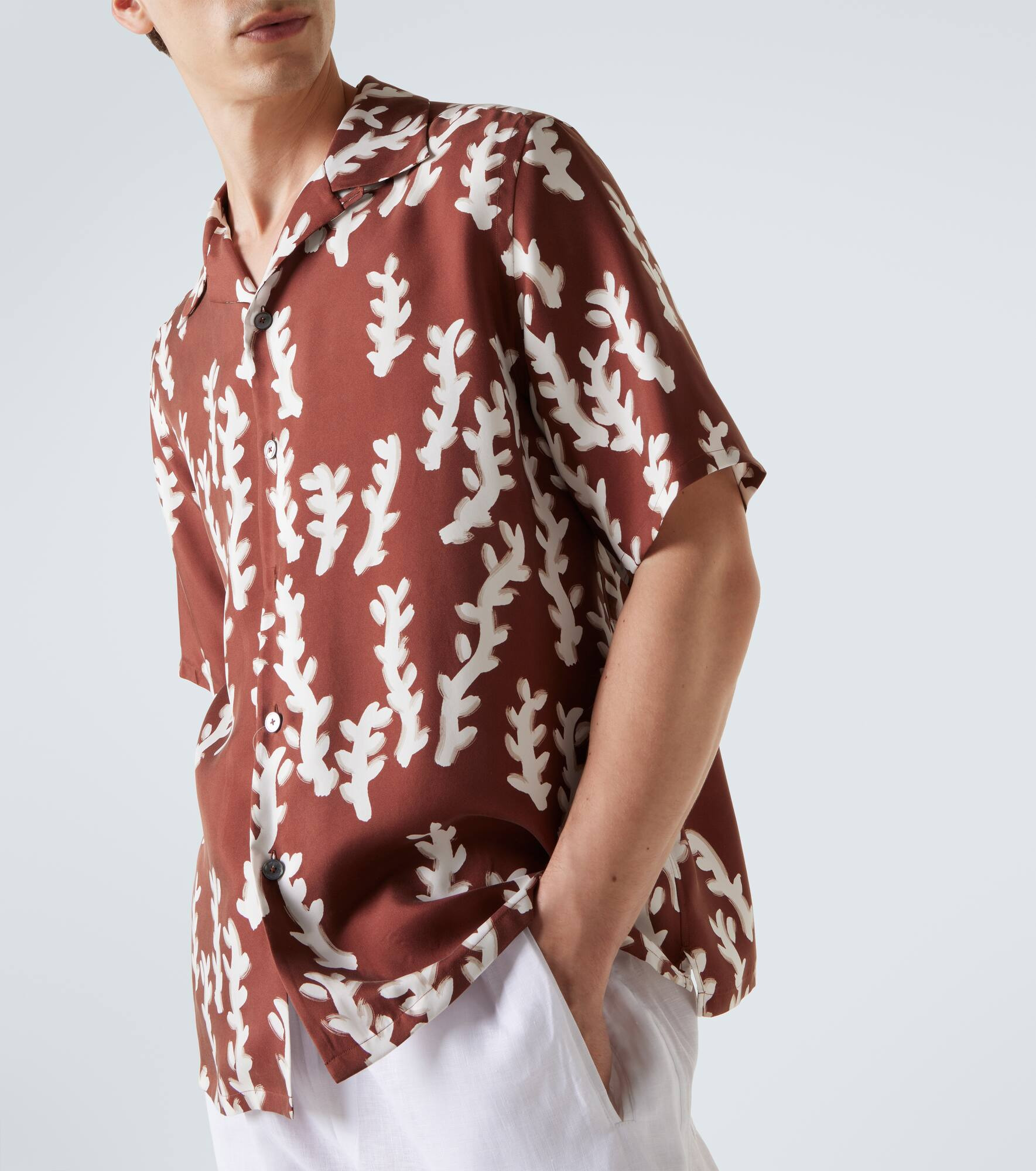 Printed silk bowling shirt - 5